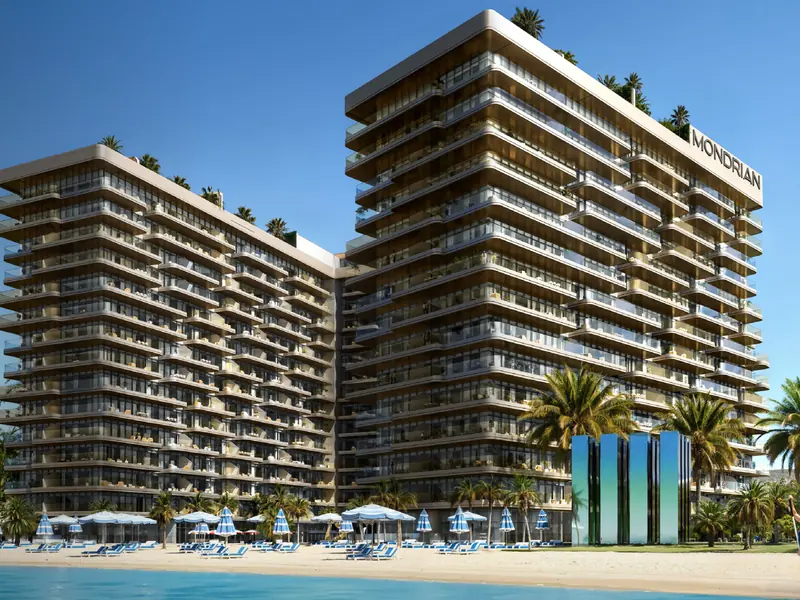 Mondrian Al Marjan Island, torres frente a la playa