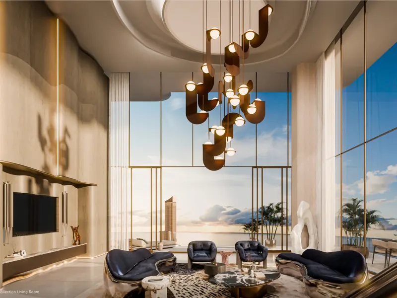 Mondrian Al Marjan Island, salón de una sky villa