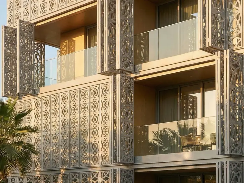 John Richmond District, fachada con celosías