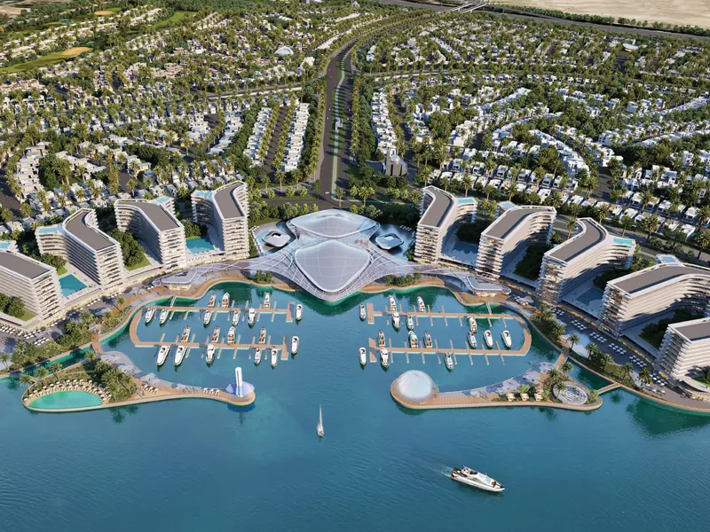 Sobha City, vista aérea de la marina